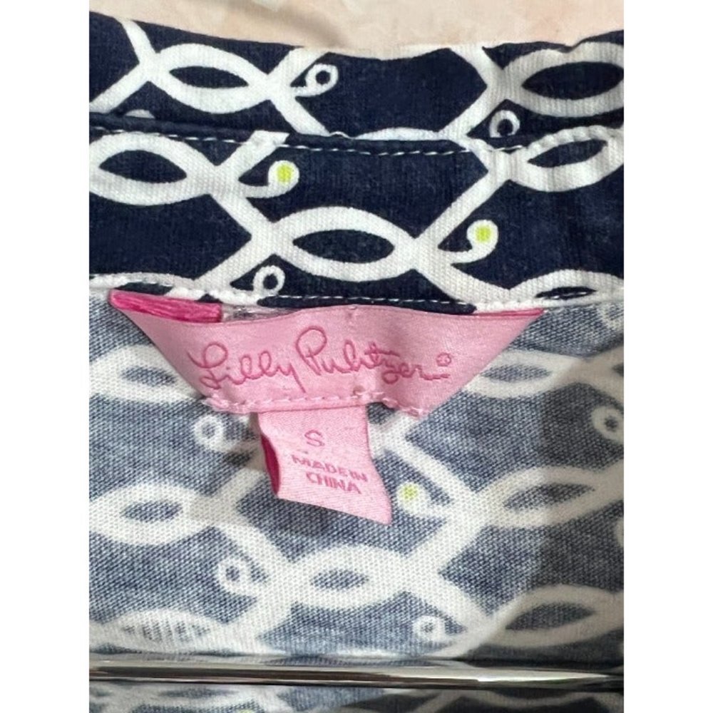Lilly Pulitzer front  button  polo top‎ short sleeve size s - Picture 4 of 6